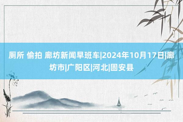 厕所 偷拍 廊坊新闻早班车|2024年10月17日|廊坊市|广阳区|河北|固安县