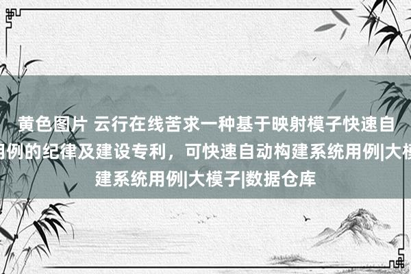 黄色图片 云行在线苦求一种基于映射模子快速自动构建系统用例的纪律及建设专利，可快速自动构建系统用例|大模子|数据仓库