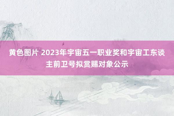 黄色图片 2023年宇宙五一职业奖和宇宙工东谈主前卫号拟赏赐对象公示