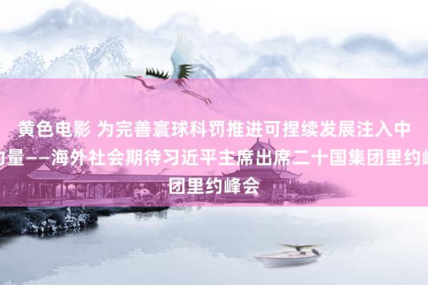 黄色电影 为完善寰球科罚推进可捏续发展注入中国力量——海外社会期待习近平主席出席二十国集团里约峰会