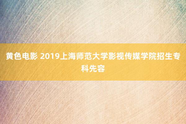 黄色电影 2019上海师范大学影视传媒学院招生专科先容