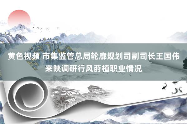 黄色视频 市集监管总局轮廓规划司副司长王国伟来陕调研行风莳植职业情况