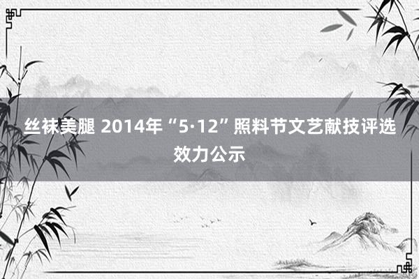 丝袜美腿 2014年“5·12”照料节文艺献技评选效力公示